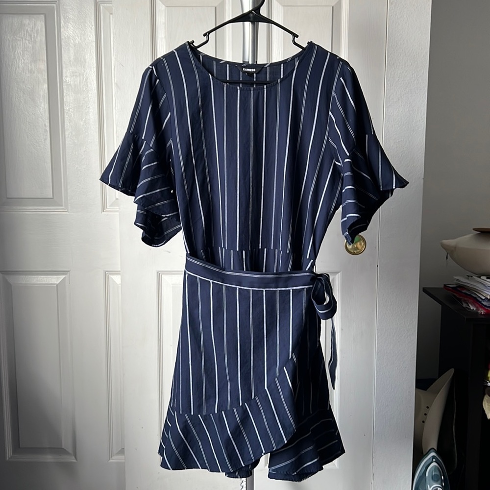Express Striped Wrap Dress